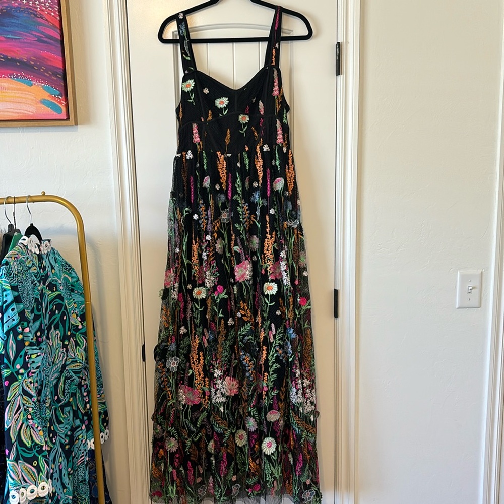 By Anthropologie Floral Mesh Dress